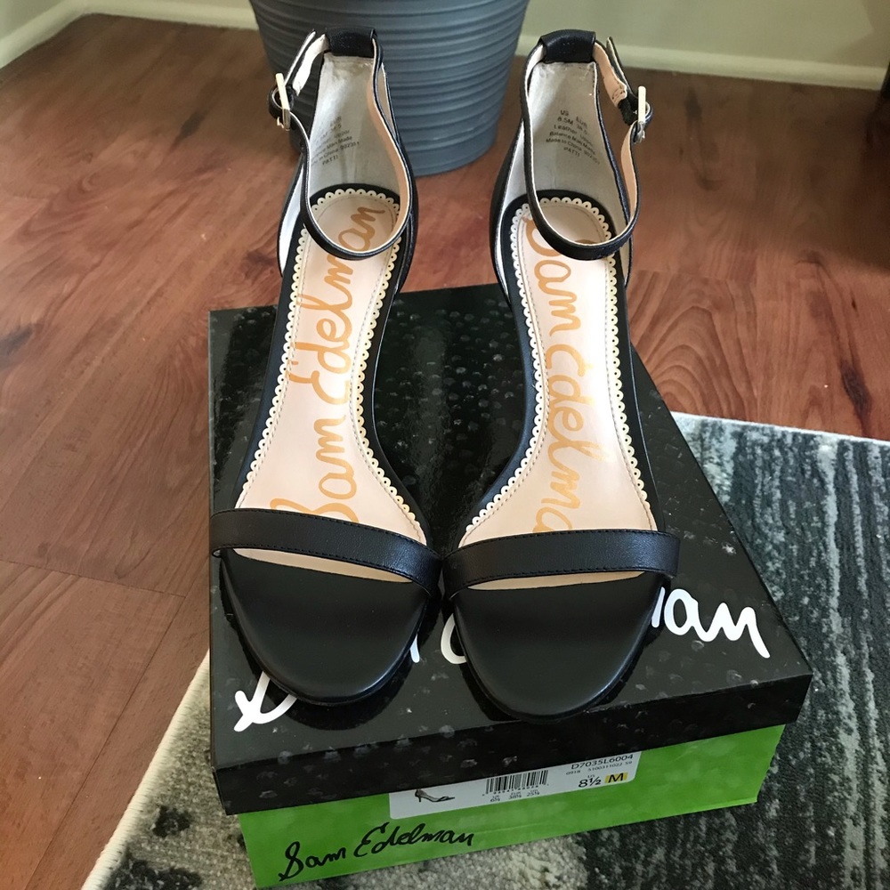 Sam Edelman Black Leather Heels